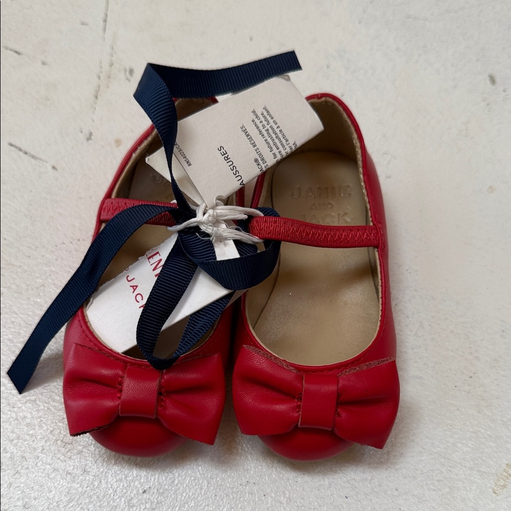 Janie and Jack X Juno Valentine Cherry Red Kids Dress Shoes size 4